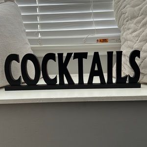 Cocktails Sign Black
